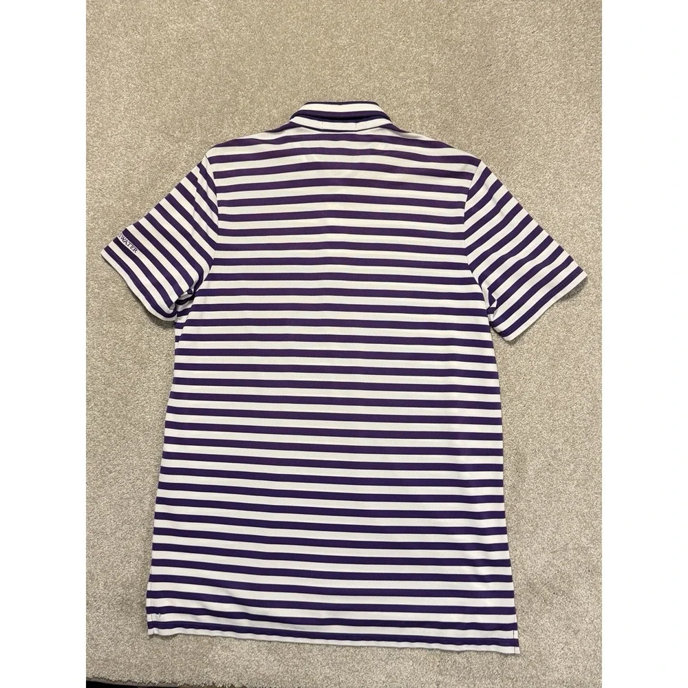 RLX Ralph Lauren Polo Shirt Mens L Purple Striped Short Sleeve Golf ⛳️